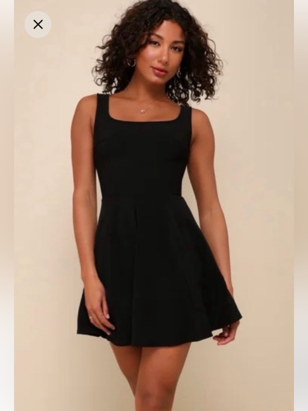 Lulu's Size “Home Before Daylight”Black Fit-And-Flare Skater Mini Dress 2x/Plus